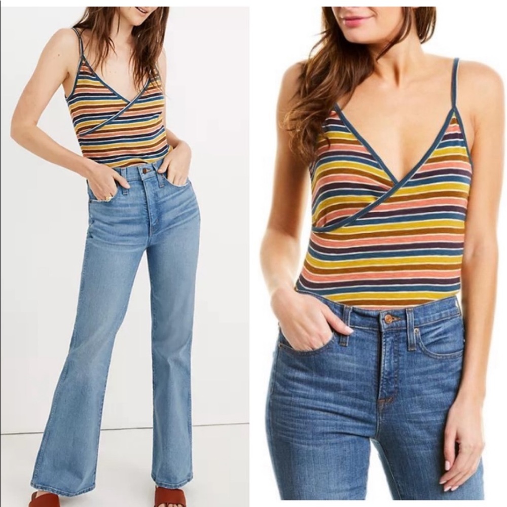 Madewell Multicolor Striped V-Neck Tank Top